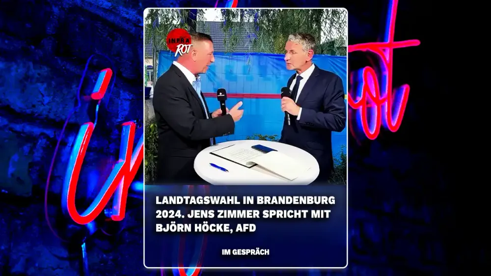 Landtagswahl in Brandenburg 2024: Jens Zimmer spricht mit Björn Höcke (AfD) post image