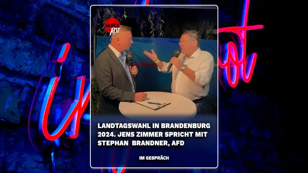 Landtagswahl in Brandenburg 2024: Jens Zimmer spricht mit Stephan Brandner (AfD) post image